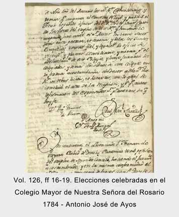 Docuemneto Nombramiento de beca en el Colegio Mayor del Rosario