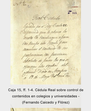 Docuemneto Nombramiento de beca en el Colegio Mayor del Rosario