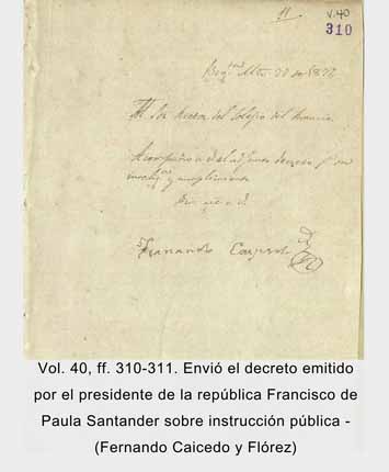 Docuemneto Nombramiento de beca en el Colegio Mayor del Rosario
