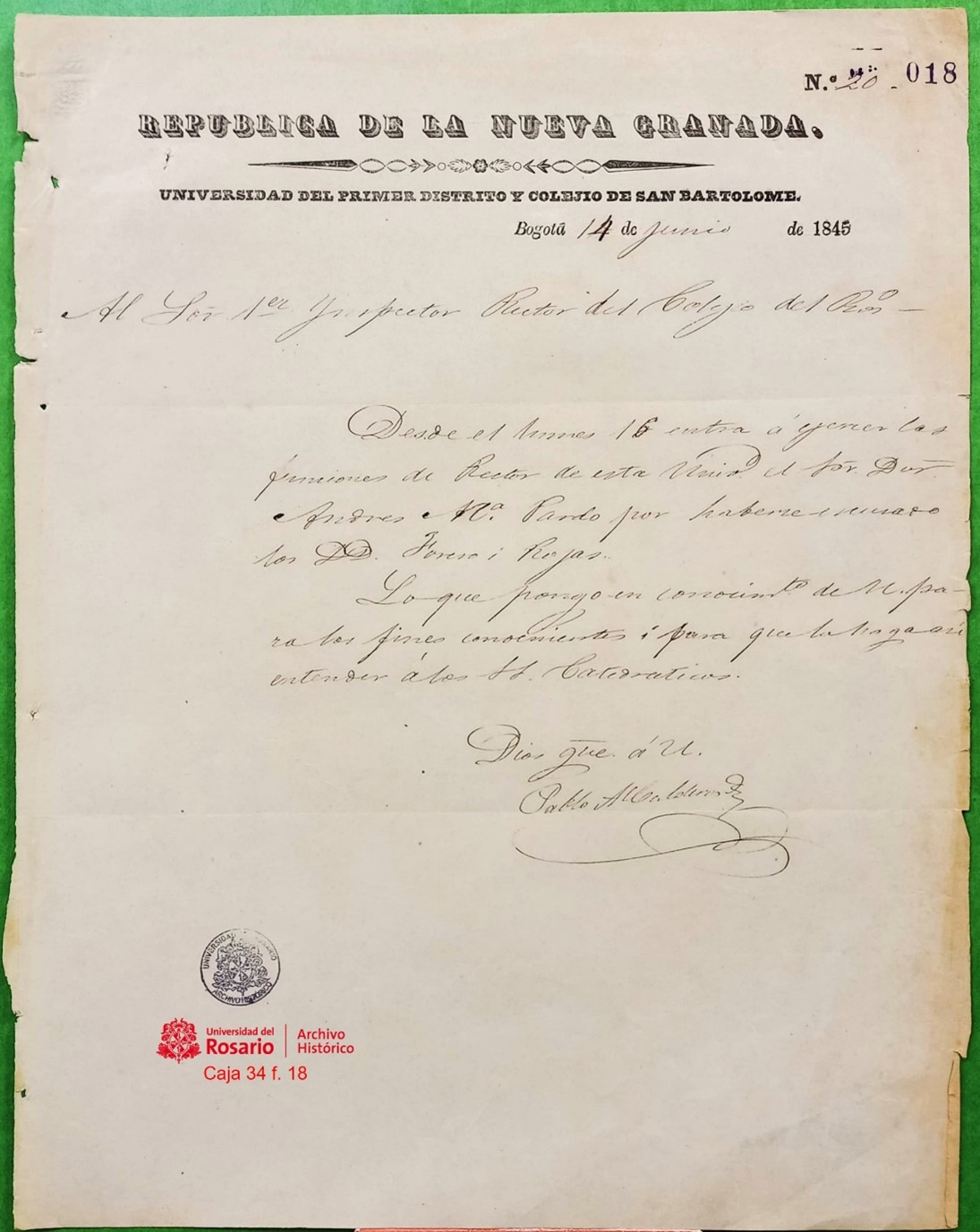 Nombramiento del Dr. Pardo
