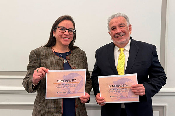 Beatriz Luna (Doctorado en Derecho) y Jaime Céspedes (Doctorado en Investigación Clínica), ganadores de la semifinal institucional